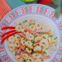 Receta tortellini con champiñones y jamón