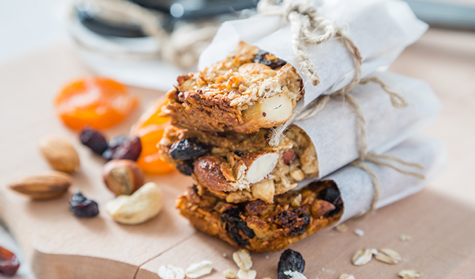 Receta de Barra de granola con crema de cacahuate