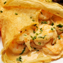 receta de Crepas de camarones, espinas y hierbas